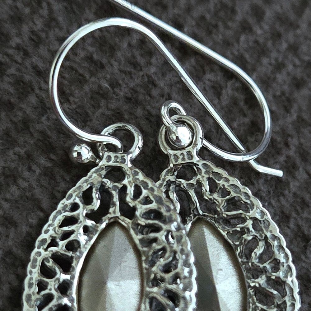 Noa Zuman Silver🤍 Marquise with Blue💙 Topaz Earrings - Picture 9 of 15